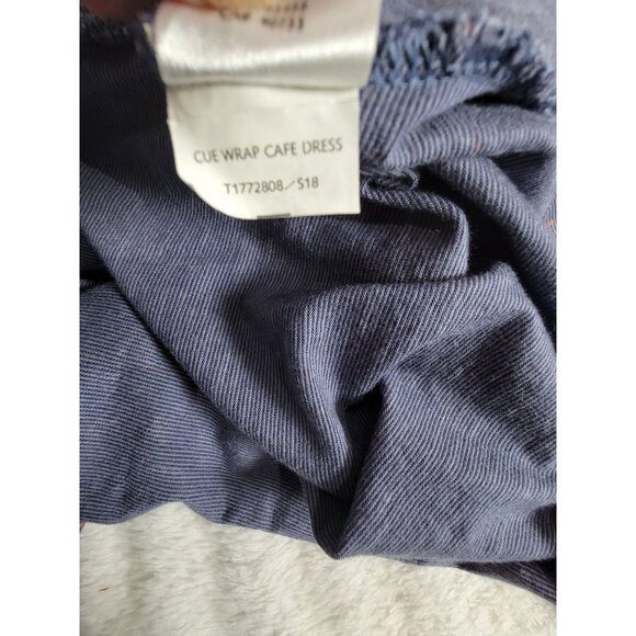 Toad&Co Cue Wrap Cafe Dress Small Elbow Sleeve Organic Cotton Stretch Tie-Waist - Picture 5 of 10